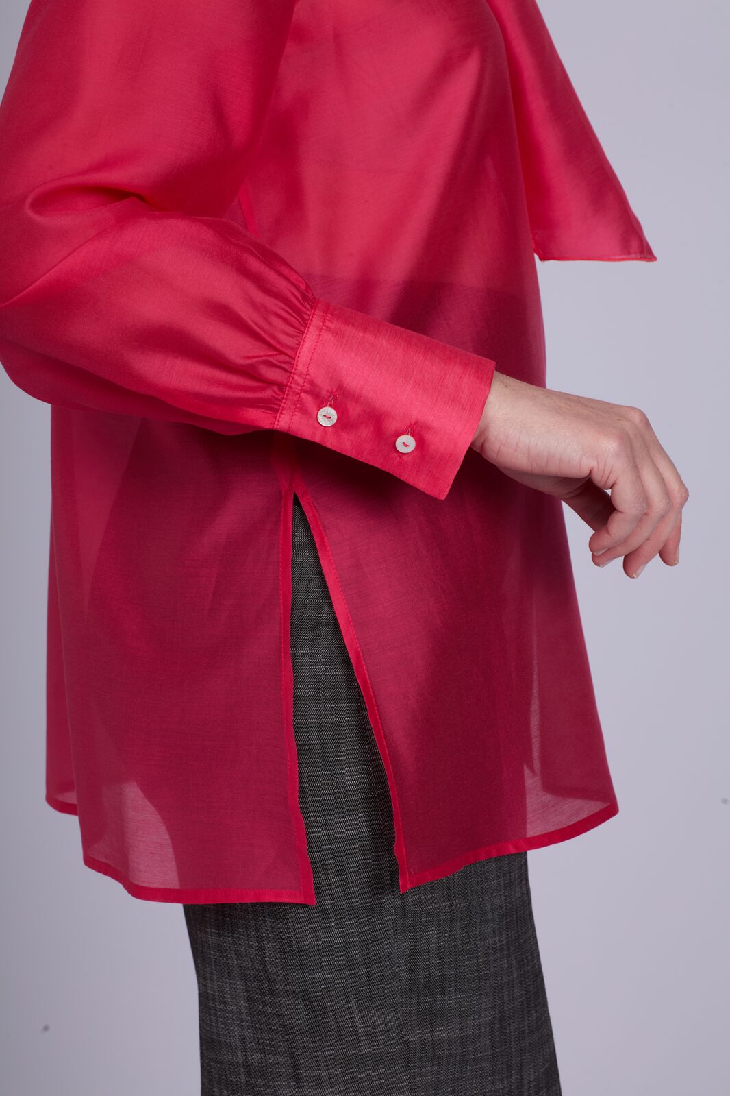 Camicia Cloe in organza fucsia