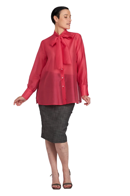 Camicia Cloe in organza fucsia