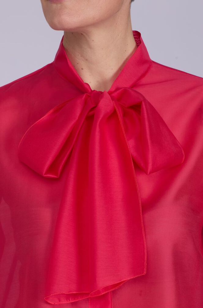 Camicia Cloe in organza fucsia