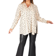 Camicia Cloe pois nero su panna