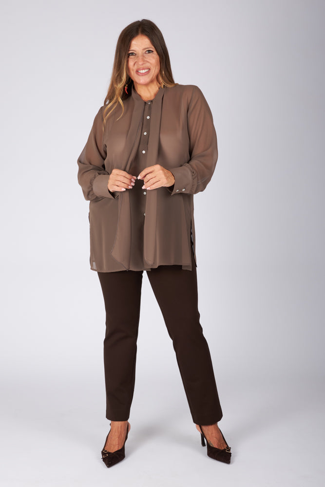 Camicia Cloe poly voile mastice