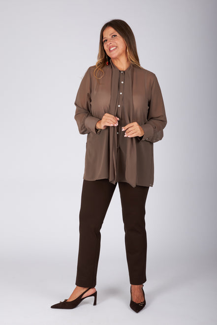 Camicia Cloe poly voile mastice
