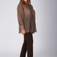 Camicia Cloe poly voile mastice