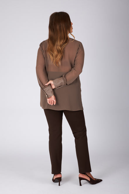 Camicia Cloe poly voile mastice