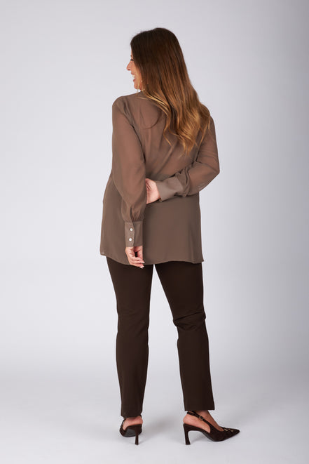 Camicia Cloe poly voile mastice