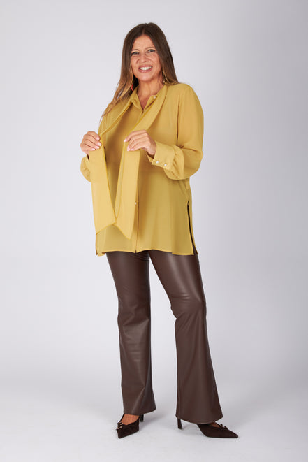 Camicia Cloe poly voile senape