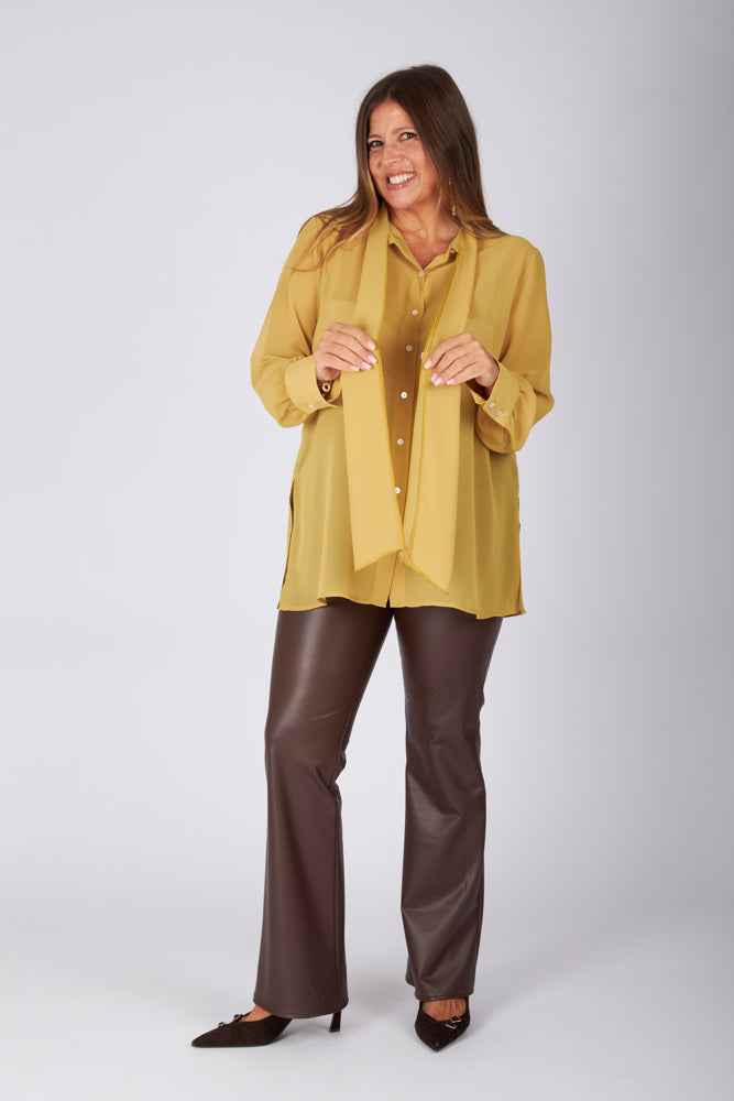 Camicia Cloe poly voile senape