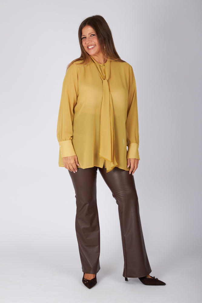 Camicia Cloe poly voile senape