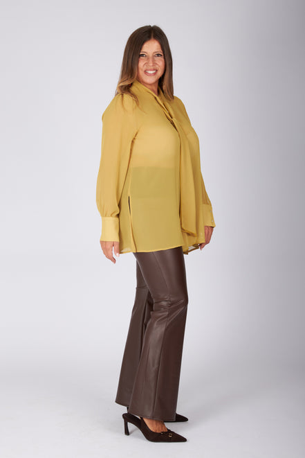 Camicia Cloe poly voile senape
