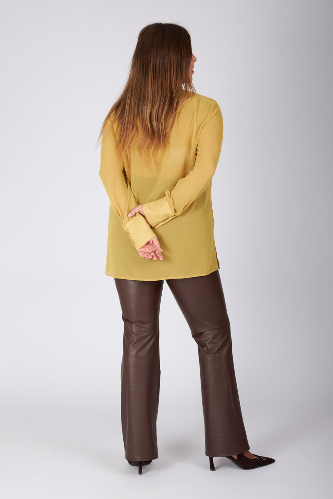 Camicia Cloe poly voile senape