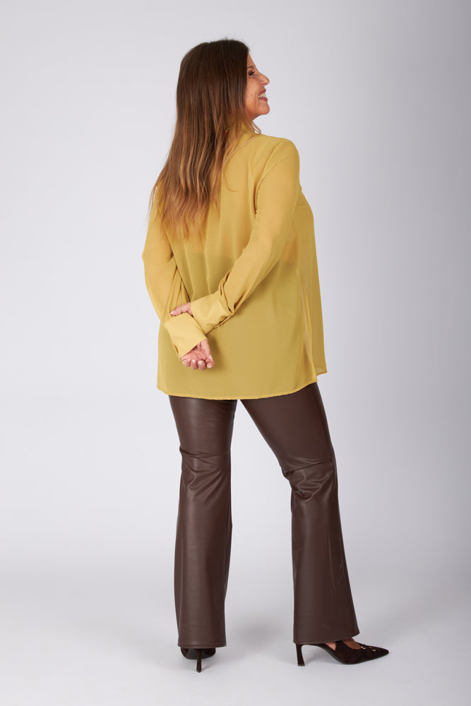 Camicia Cloe poly voile senape