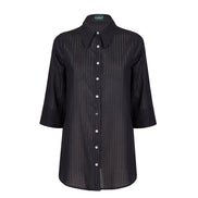 Camicia Milano nero riga lurex