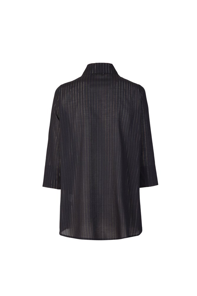 Camicia Milano nero riga lurex