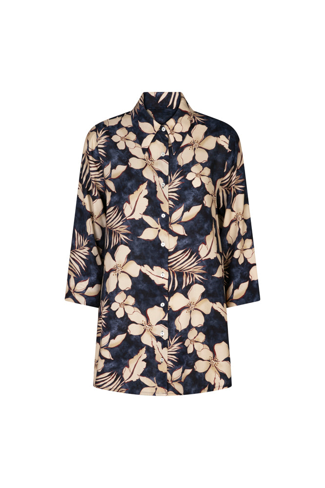 Camicia Milano fantasia fiori blu e vino