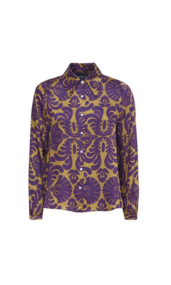 Camicia London disegno viola