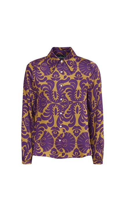 Camicia London disegno viola