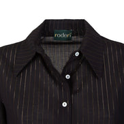 Camicia Milano nero riga lurex