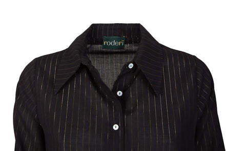 Camicia Milano nero riga lurex