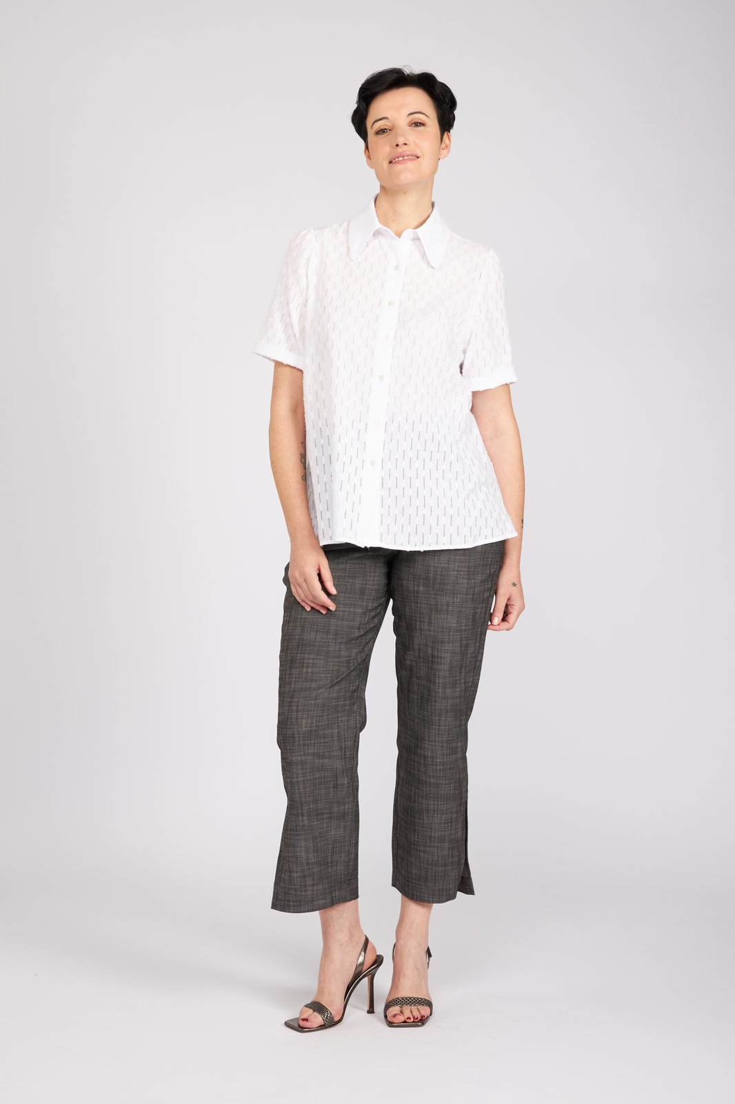 Camicia Emily in garza bianca