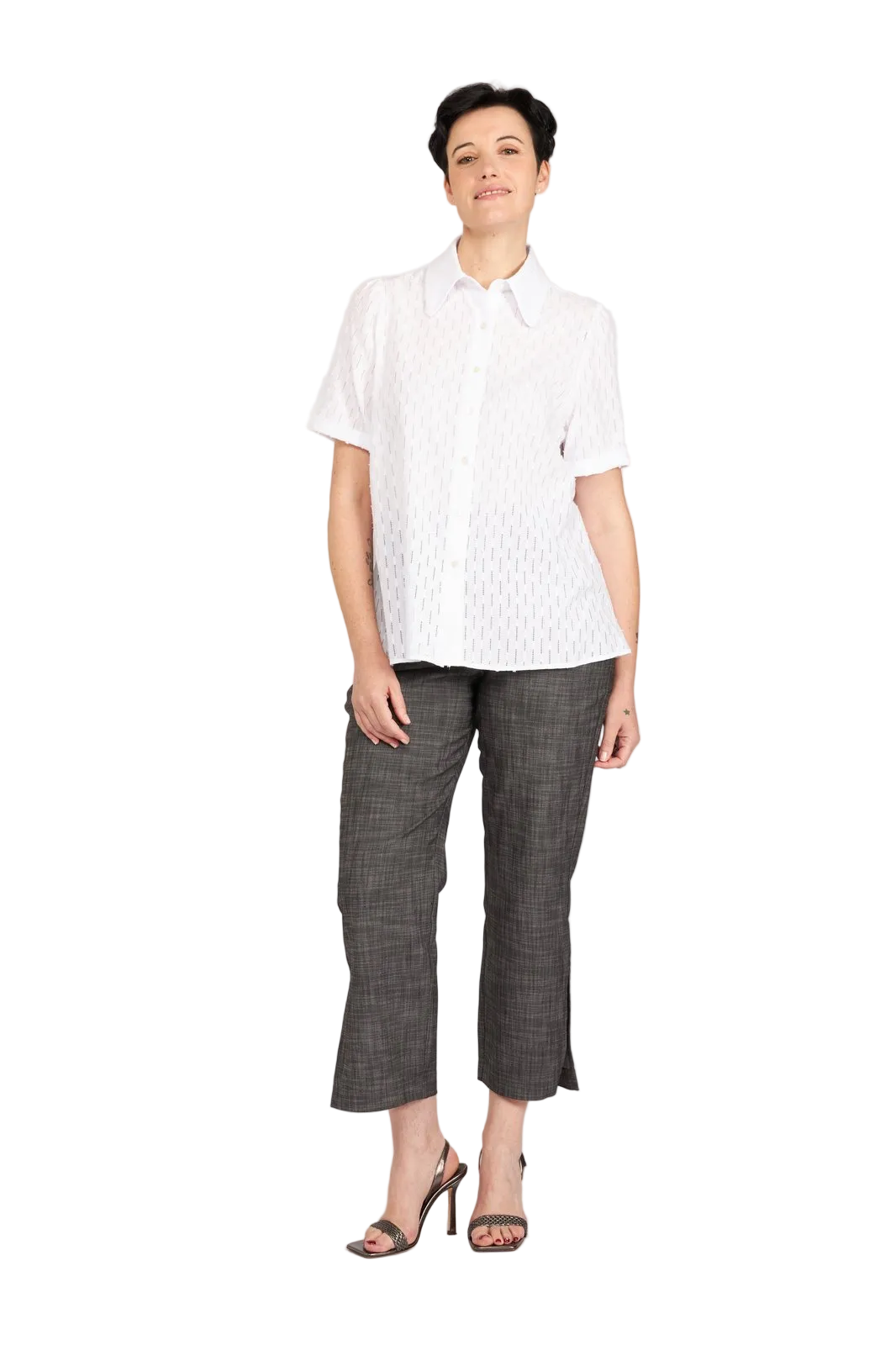 Camicia Emily in garza bianca