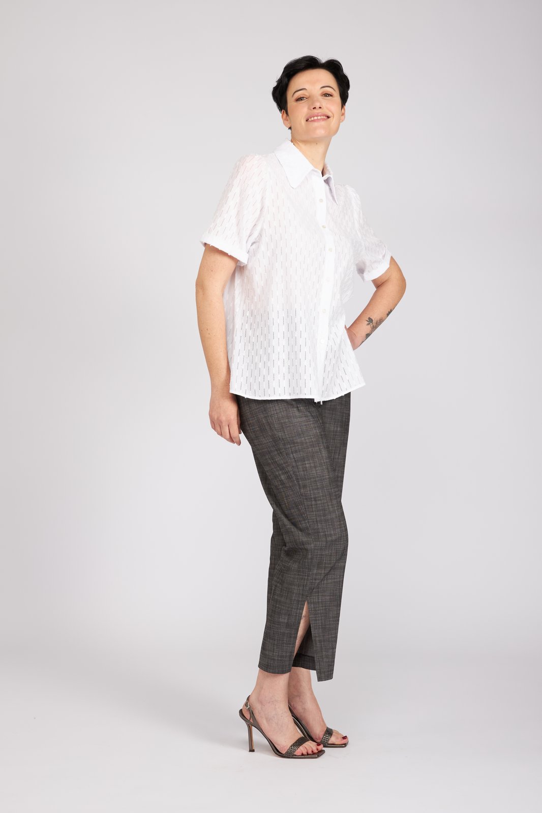 Camicia Emily in garza bianca
