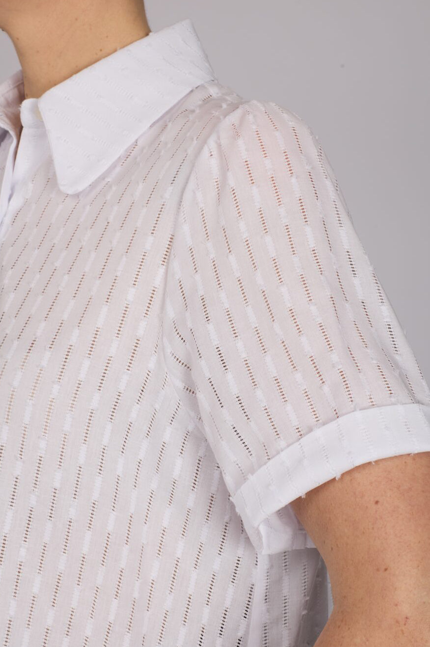 Camicia Emily in garza bianca