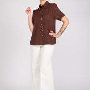Camicia Emily in garza cioccolato