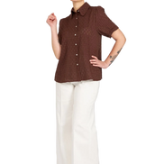Camicia Emily in garza cioccolato
