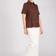 Camicia Emily in garza cioccolato