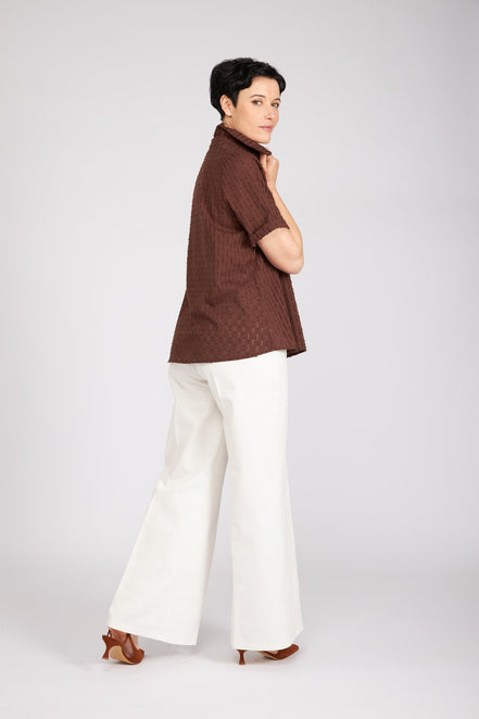 Camicia Emily in garza cioccolato