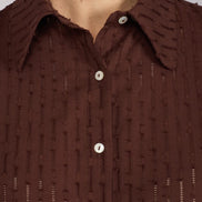 Camicia Emily in garza cioccolato