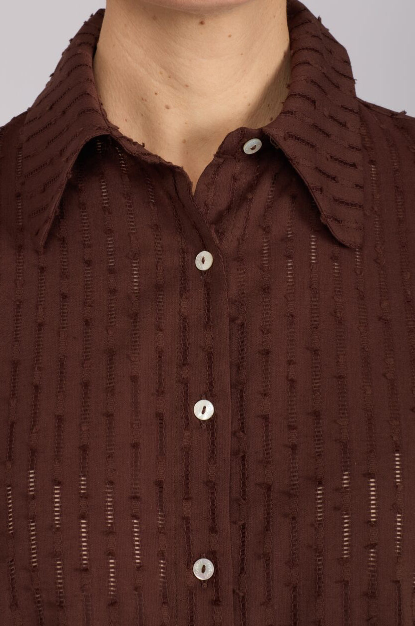 Camicia Emily in garza cioccolato
