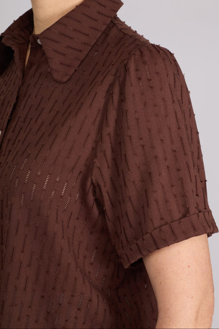 Camicia Emily in garza cioccolato