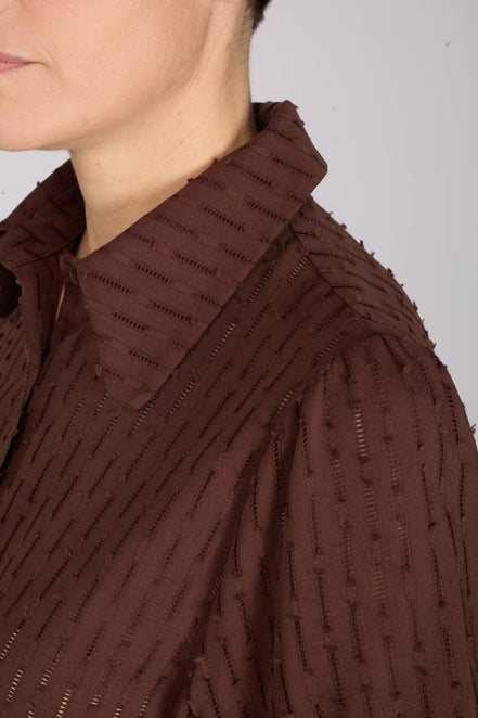 Camicia Emily in garza cioccolato
