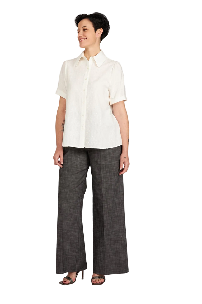 Camicia Emily in plumetis panna