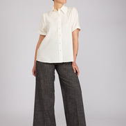 Camicia Emily in plumetis panna