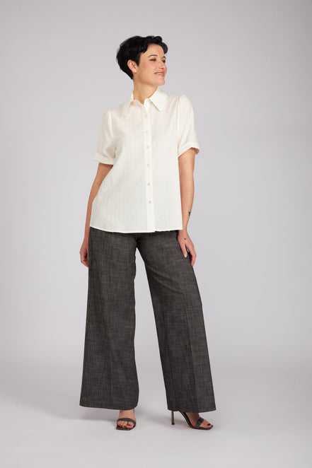 Camicia Emily in plumetis panna