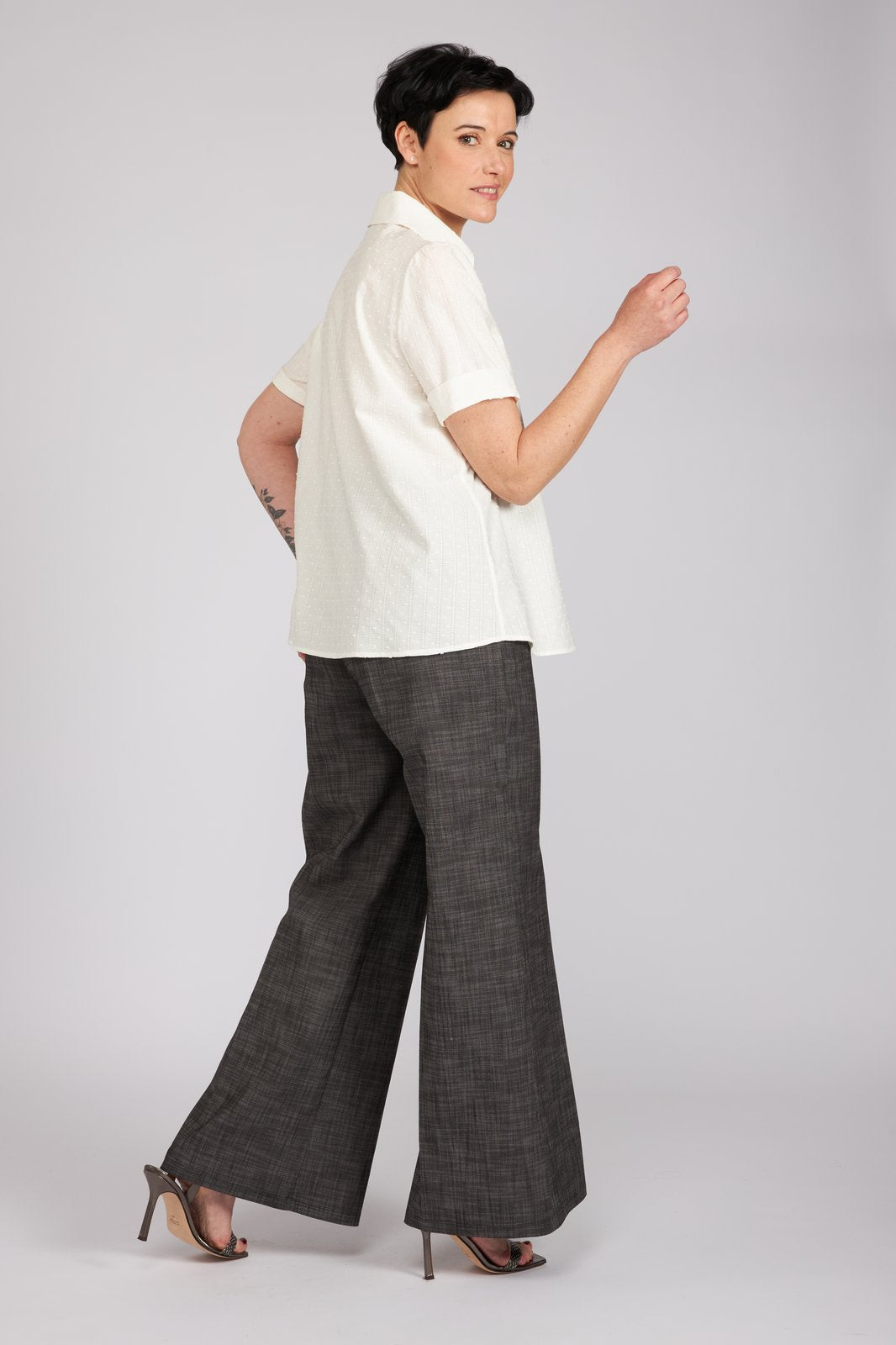 Camicia Emily in plumetis panna