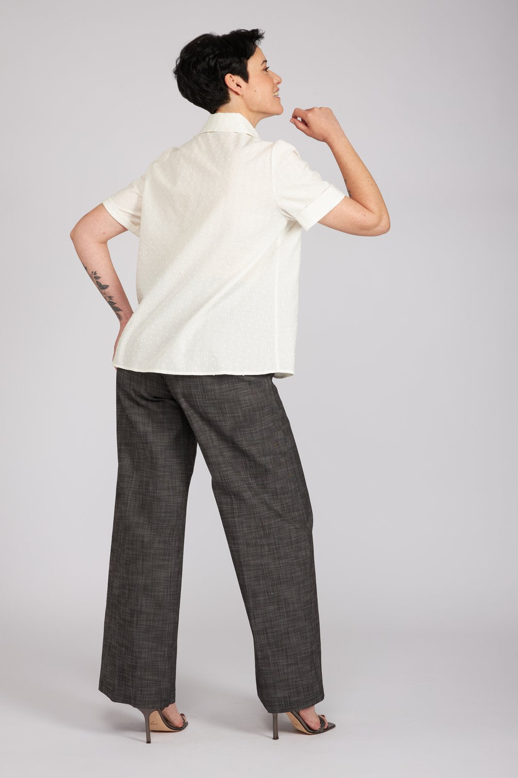 Camicia Emily in plumetis panna