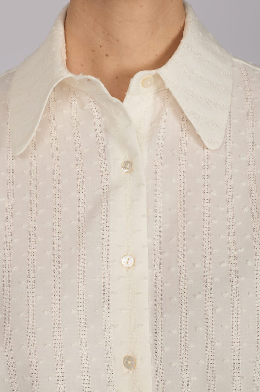 Camicia Emily in plumetis panna