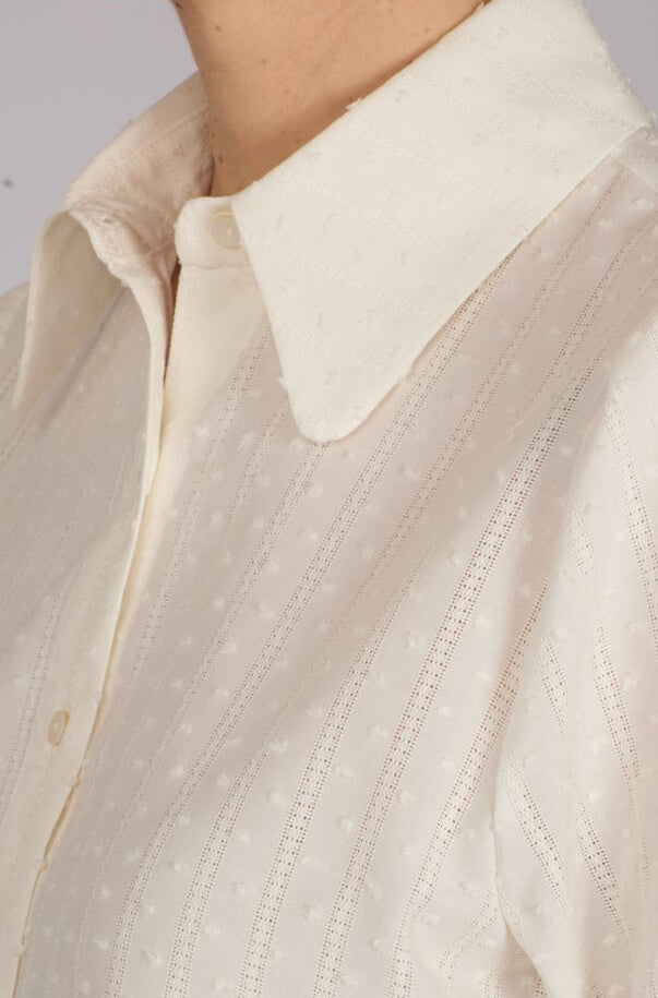 Camicia Emily in plumetis panna