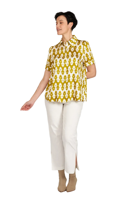 Look camicia optical panta bianco