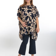 Camicia India fantasia fiori blu vino