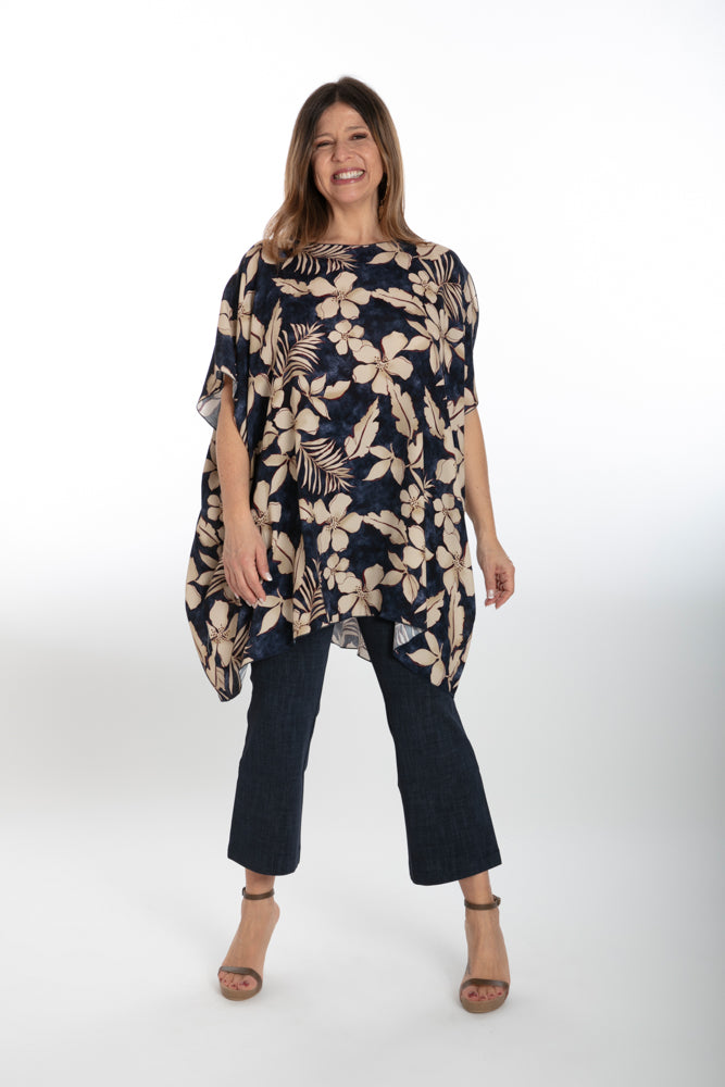 Camicia India fantasia fiori blu vino