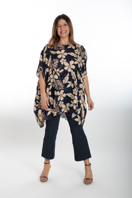 Camicia India fantasia fiori blu vino