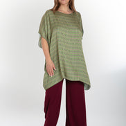 Camicia India fantasia optical verde fucsia