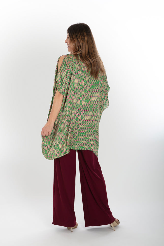 Camicia India fantasia optical verde fucsia