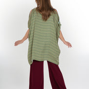 Camicia India fantasia optical verde fucsia