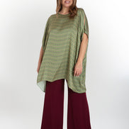 Camicia India fantasia optical verde fucsia