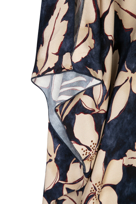 Camicia India fantasia fiori blu vino